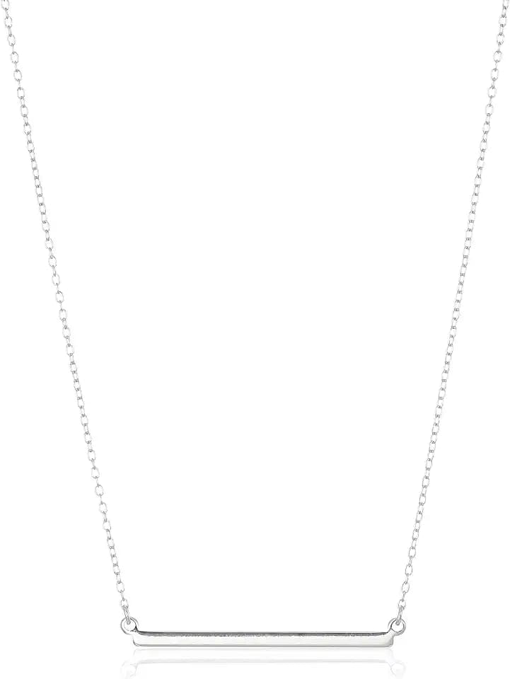 Amazon Essentials Women's Sterling Silver Horizontal Bar Necklace, 18"
