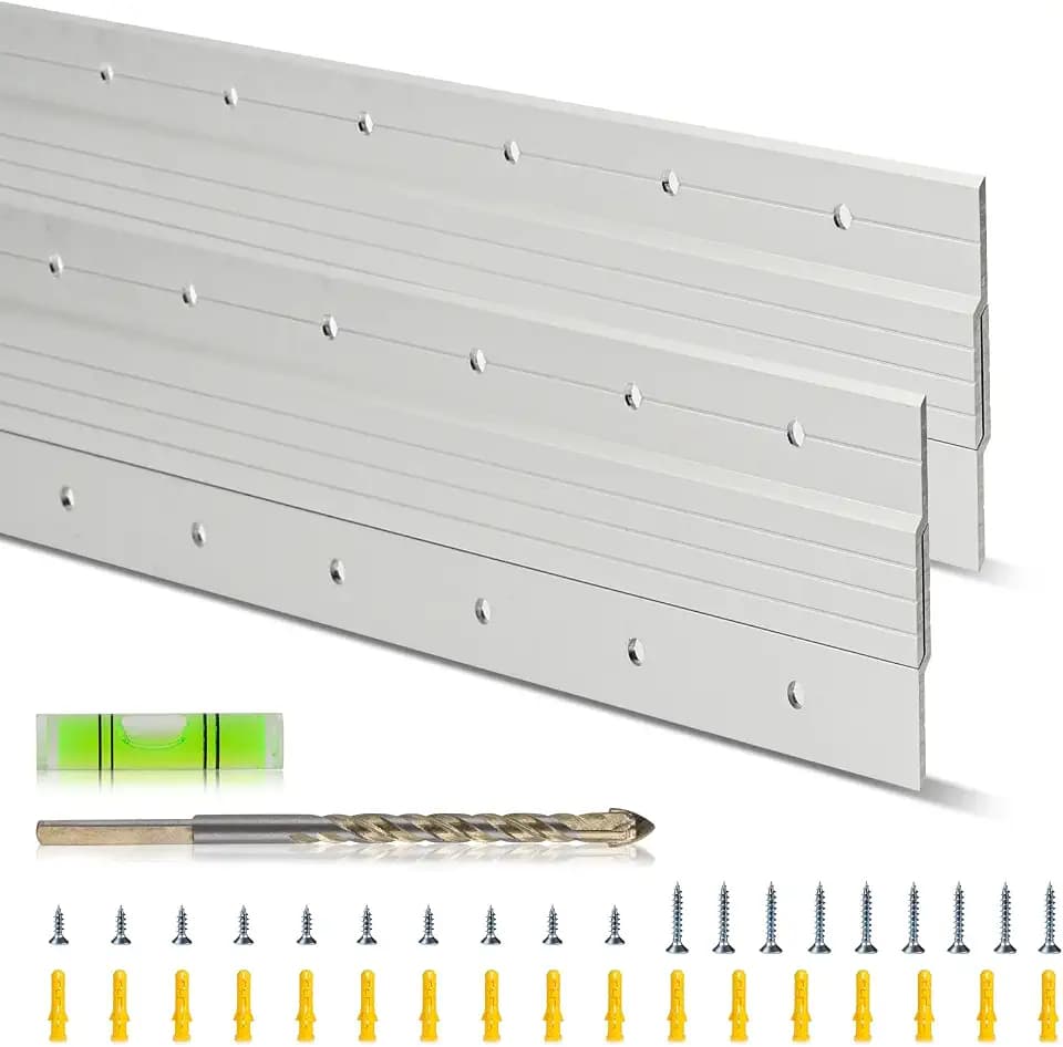 50 Inch French Cleat Hangers (2 Pairs) - Aluminum Z Bar Clips, Interlocking Heavy Duty Wall Mount Hardware Kit, 500 Lbs Load Capacity Supports Mirrors, Pictures, Shelf, Headboard, Art, Frames & More
