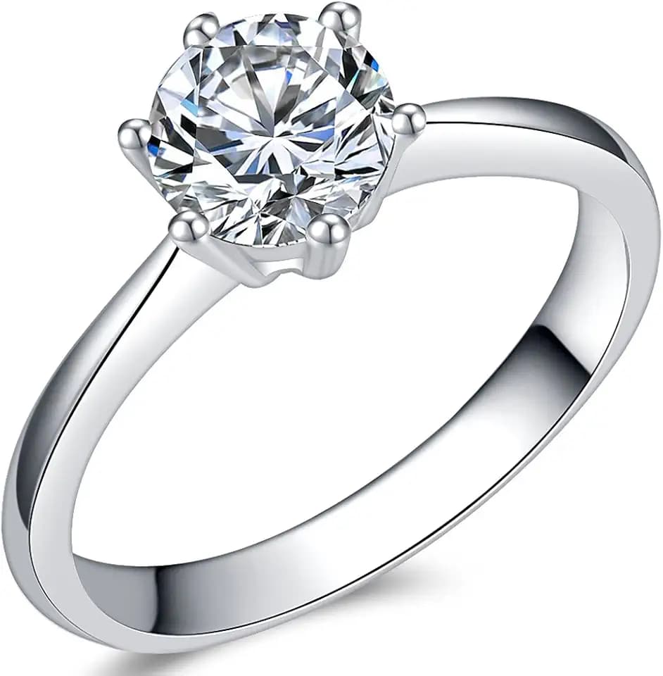 Jude Jewelers Size 3-13 1.0 Carat Classical Stainless Steel Solitaire Wedding Engagement Proposal Statement Ring