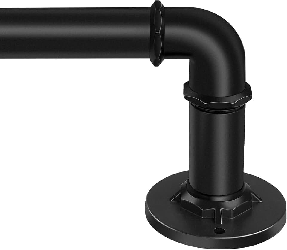 Curtain Rods 30-144 Inch Black Wrap Around Blackout Curtain Rods 1 Pack