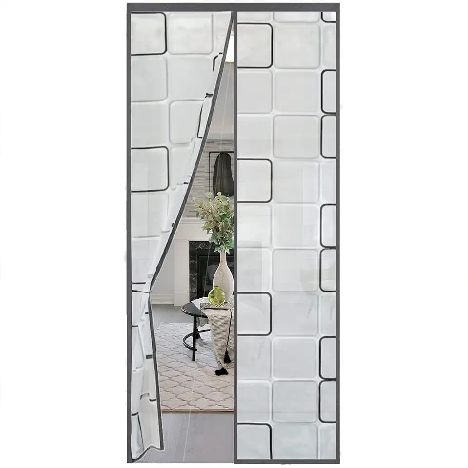 Isolier Schutz Vorhang 100x220cm, Magnet Wärmeschutzvorhang für Türen, Kälteschutz und Wärmeschutz im Winter, Ideal für die Nutzung von Klimaanlagen im Sommer, Kinderleichte Klebemontage Ohne Bohren