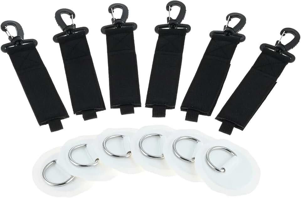 Kayak Paddle Clips 18sets Paddle Clips and D-Ring PVC Patch Kayak Repair for Inflatable Boat Raft Dinghy Surfboard Stand Up