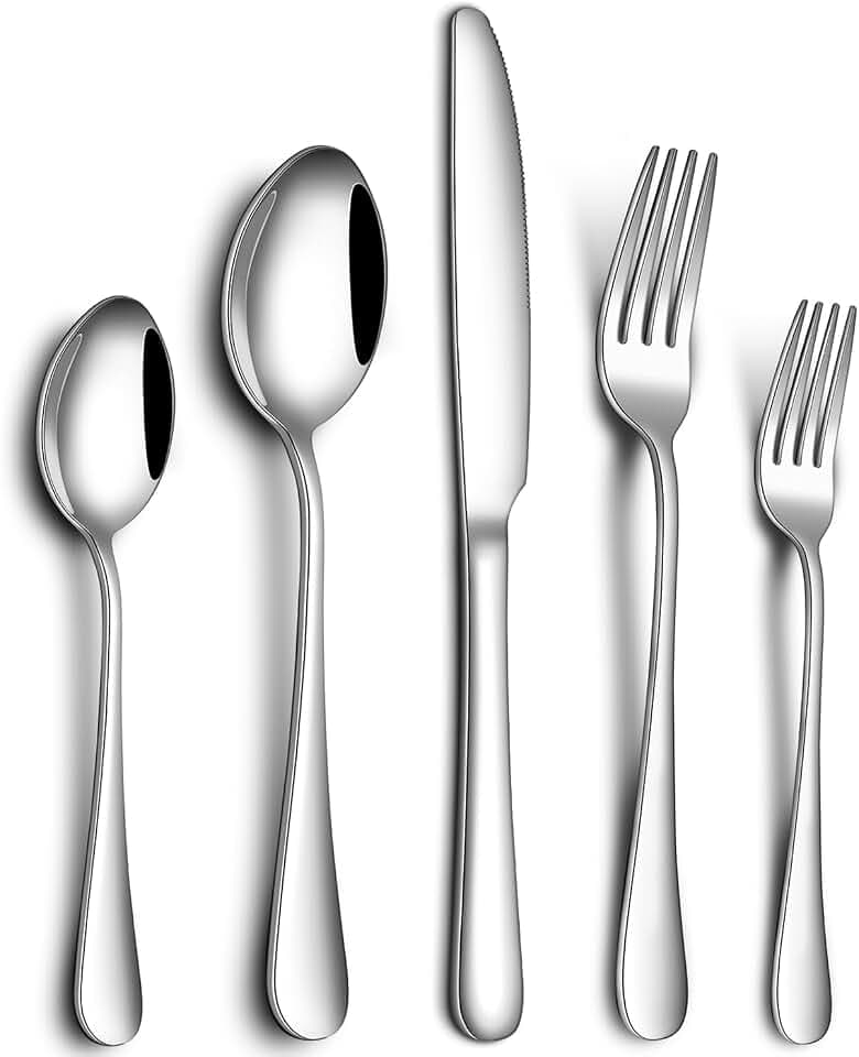 40-Piece Silverware Set for 8, Stainless Steel Flatware