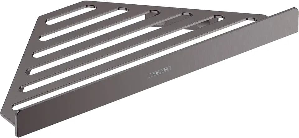 hansgrohe AddStoris - Duschablage, Duschkorb, Eckregal Bad, Duschregal Ecke, Seifenkorb, Seifenablage Dusche, Badezimmer Zubehör, Brushed Black Chrome, 41741340