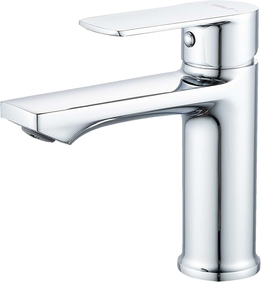 BELZ Chrom Einhebel Waschtischarmatur,Wasserhahn Bad 96mm
