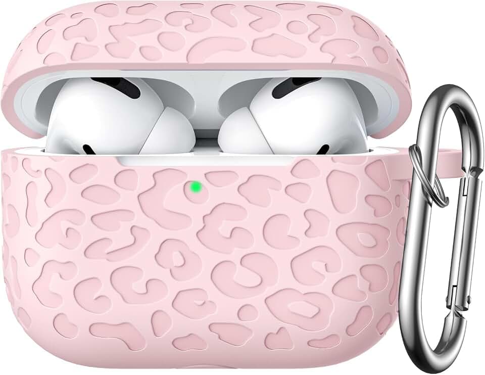 Compatible for AirPods Pro 2nd Generation Case Cover,Protective Silicone Skin Accessories with Keychain for Women Men Compatible with Apple AirPods Pro Gen 2(2022), Front LED Visible,Light Pink