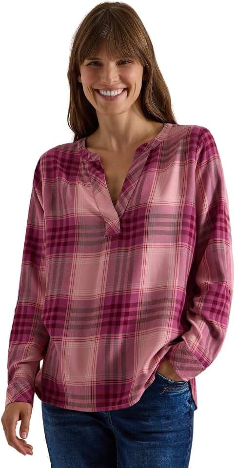 Cecil Damen 3413680 Langarm Tunika mit Karomuster (1er Pack)