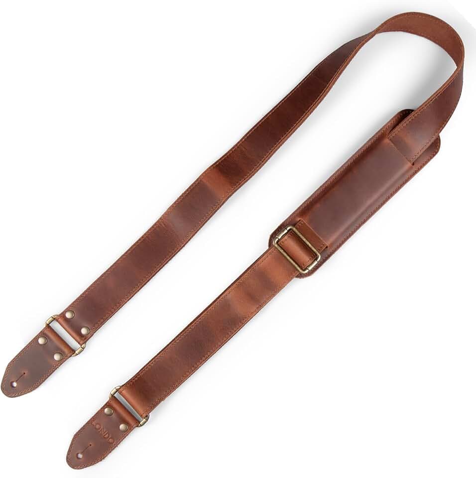 Londo Gitarrengurt aus echtem Leder, verstellbar bis zu 144,8 cm