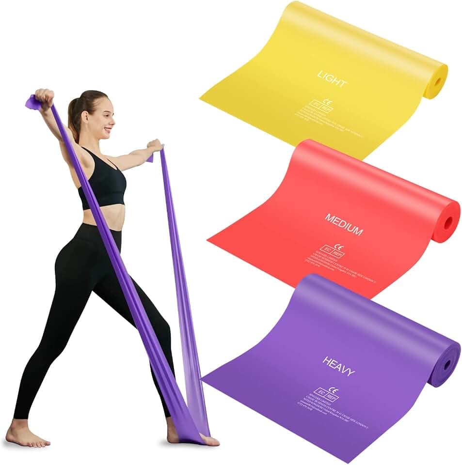 Fitnessbänder Gymnastikband 2m Lang, Starkes Widerstandsbänder Fitnessbänder Ideal für Yoga,Pilates,Krafttraining,Fitnessband für Männer Frauen-mit Trainingsanleitung