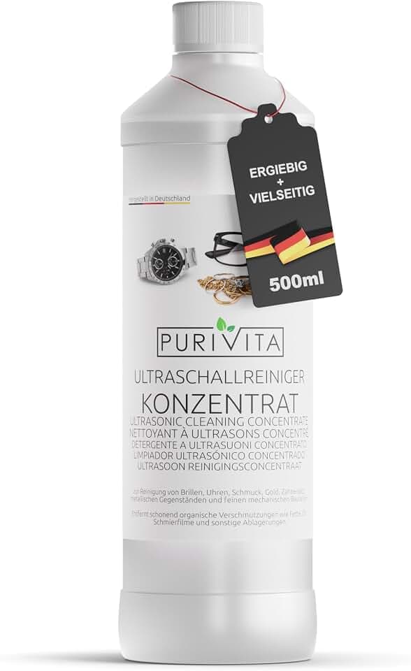 PURIVITA® Ultraschallreiniger Konzentrat für Brillen & Schmuck, 500ml