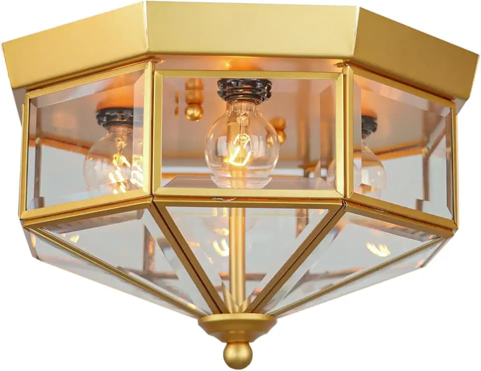 Kalium Flush Mount Outdoor Ceiling Light Fixture, 4 Light Exterior.