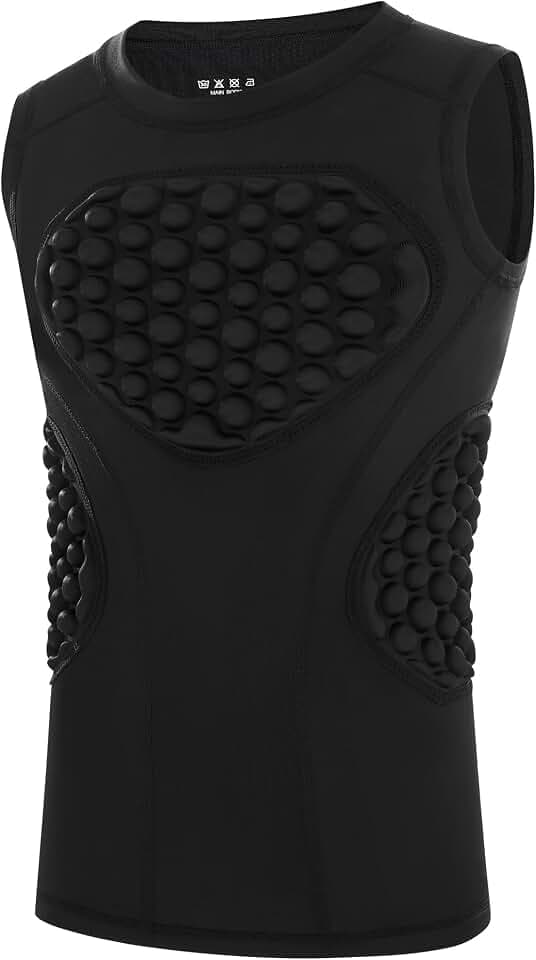 Runhit Youth Baseball Chest Protector Padded Compression Shirt Heart Rib Sternum Guard for Softball Football Lacrosse