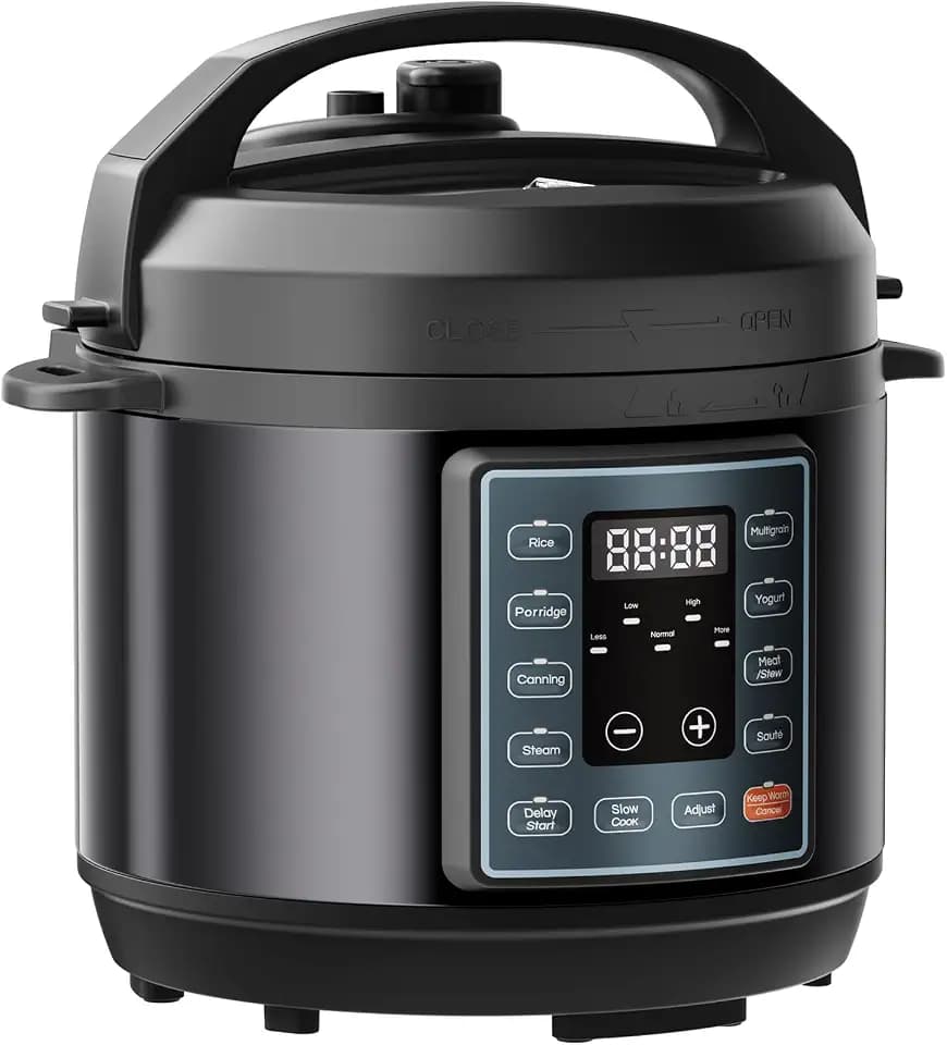 NEWBULIG 10-In-1 Electric Pressure Cooker, 3 Quart Multi Cooker for Rice, Stew and Steam, Small Programmable Stainless Steel Pot with Slow Cook Function and Ceramic Inner Pot
