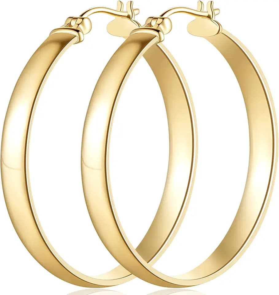 Gold Hoop Earrings 14K Gold Hoop Earring for Women