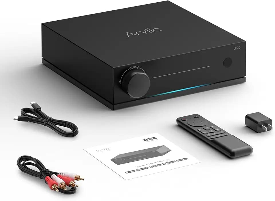 Arylic LP20 Wireless Music Streamer with AirPlay 2, Google Cast & Spotify Connect, HiFi DAC Audio Receiver with AK4490EQ, Lossless Streaming, Support Siri & Google Assistant