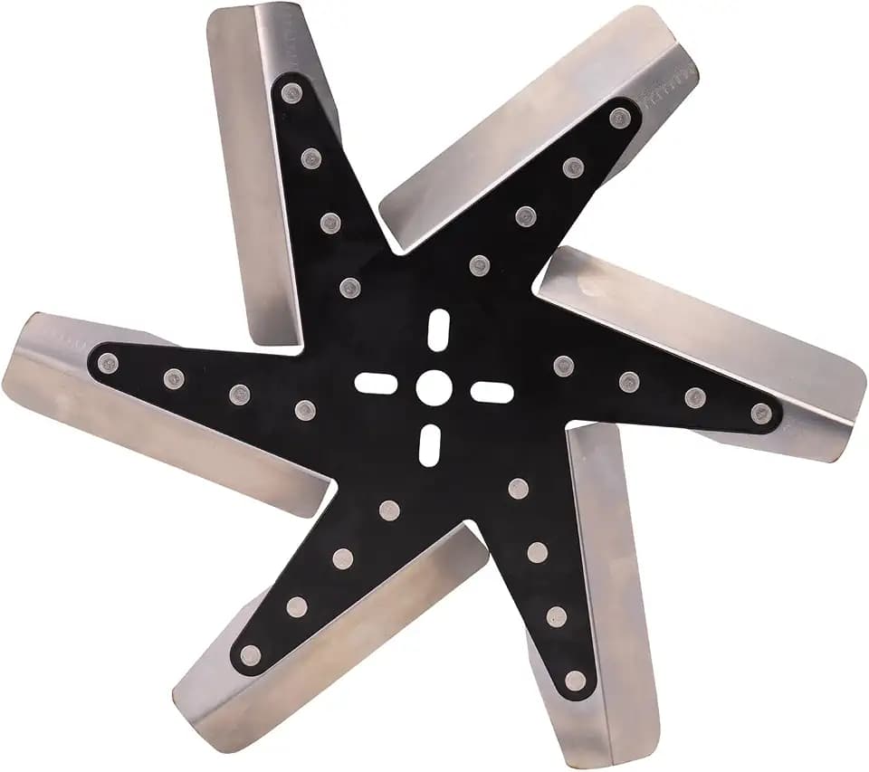 Derale 19115 15" High Performance Stainless Steel Flex Fan Standard Rotation,Black