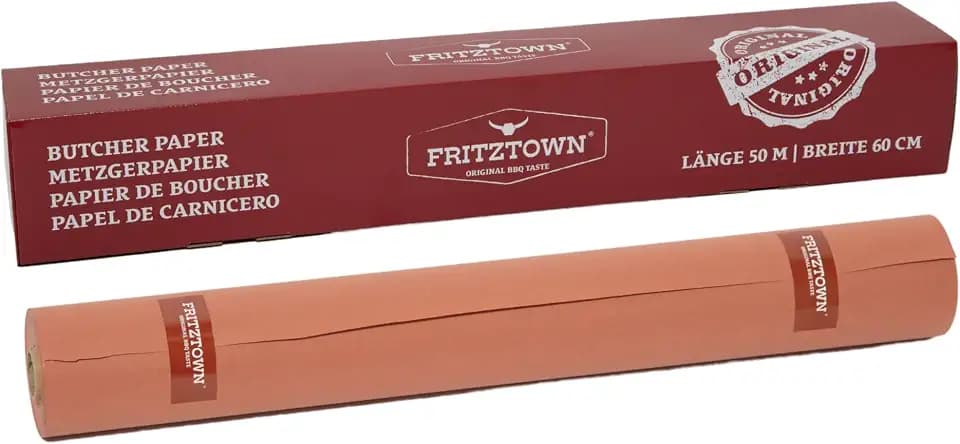 Butcher Paper Deluxe Pink 60 cm x 50 m – Metzgerpapier - Abreißhilfe – Lebensmittelsicher – BBQ Kraftpapier & Grillpapier für Smoken, Räuchern & Fleischverpackung