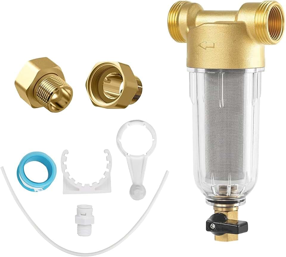100 Mikron Rückspülfilter Wasserfilter Filter, Wiederverwendbarer Spin-Down-Sedimentwasserfilter, Vorfilter für Brunnenwasserschlauch Sedimentfilter (G 1" mit G 1/2")