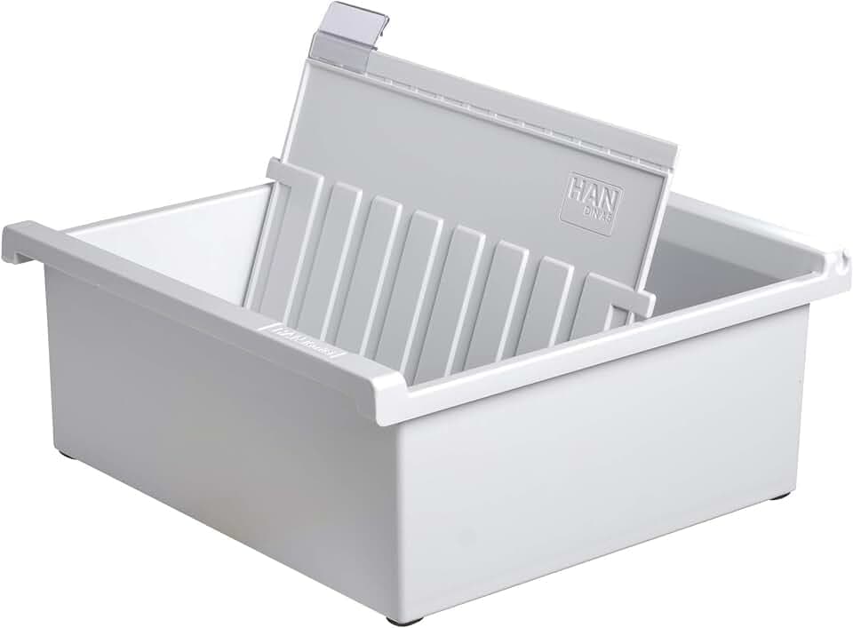 HAN 1x Karteitrog lichtgrau DIN A5 800 Karten Gummifüße 228x235x96 mm