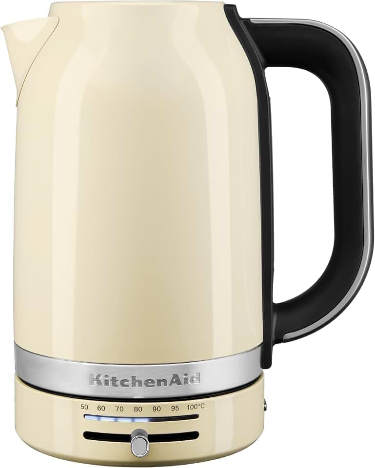 KitchenAid Wasserkocher 1,7L Temperaturwahl Crème | Grüner Tee, Kräutertee oder Filterkaffee punktgenau erhitzt; Familienkapazität, Kalkfilter und langlebige Konstruktion