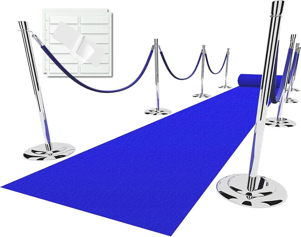 EZLucky Navy Blue Carpet Runner for Party, 2.6 x 15 ft, 130 GSM Felt Fabric
