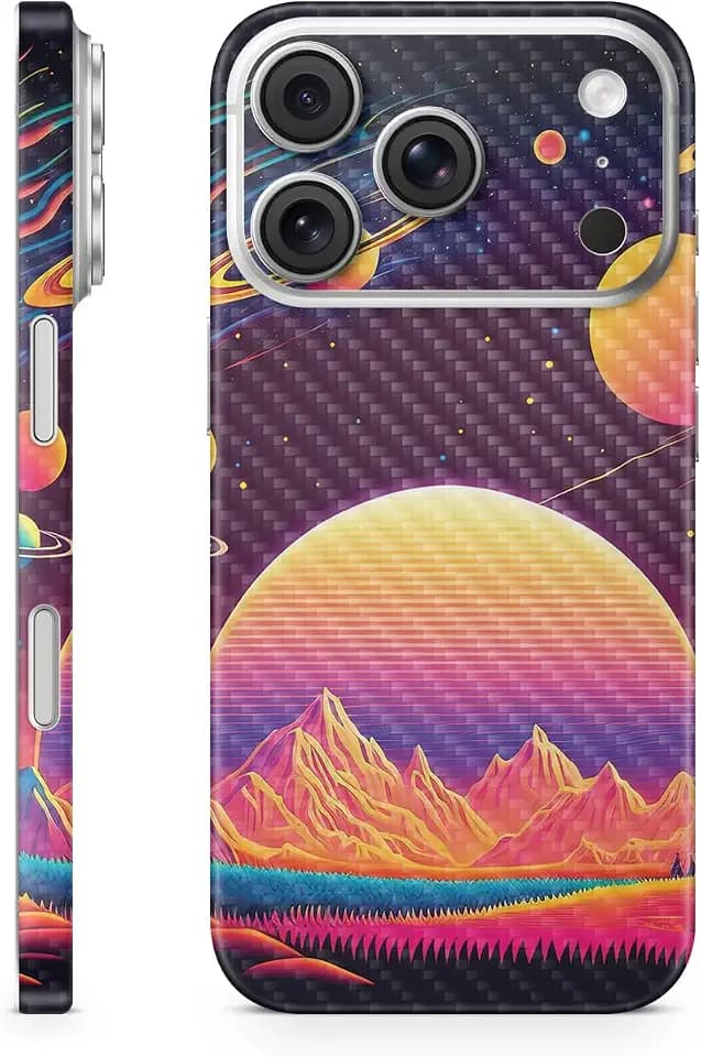 Carbon Fiber Phone Skin Compatible with Apple iPhone 17 Pro - Surreal Starscape - Premium 3M Vinyl Protective Wrap Decal Cover - Easy to Apply | Crafted in the USA by MightySkins