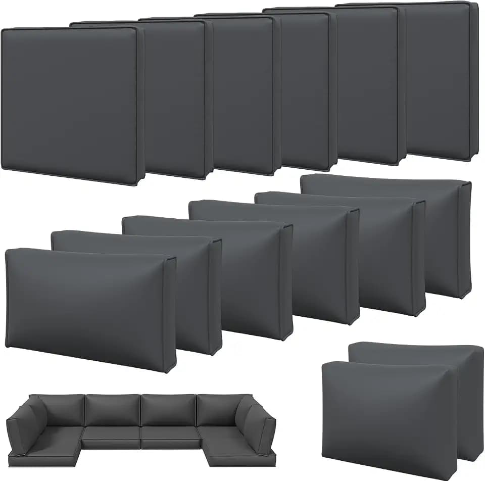 Aoxun Waterproof Cushion Covers for Outdoor Furniture 14PCS, Covers Only