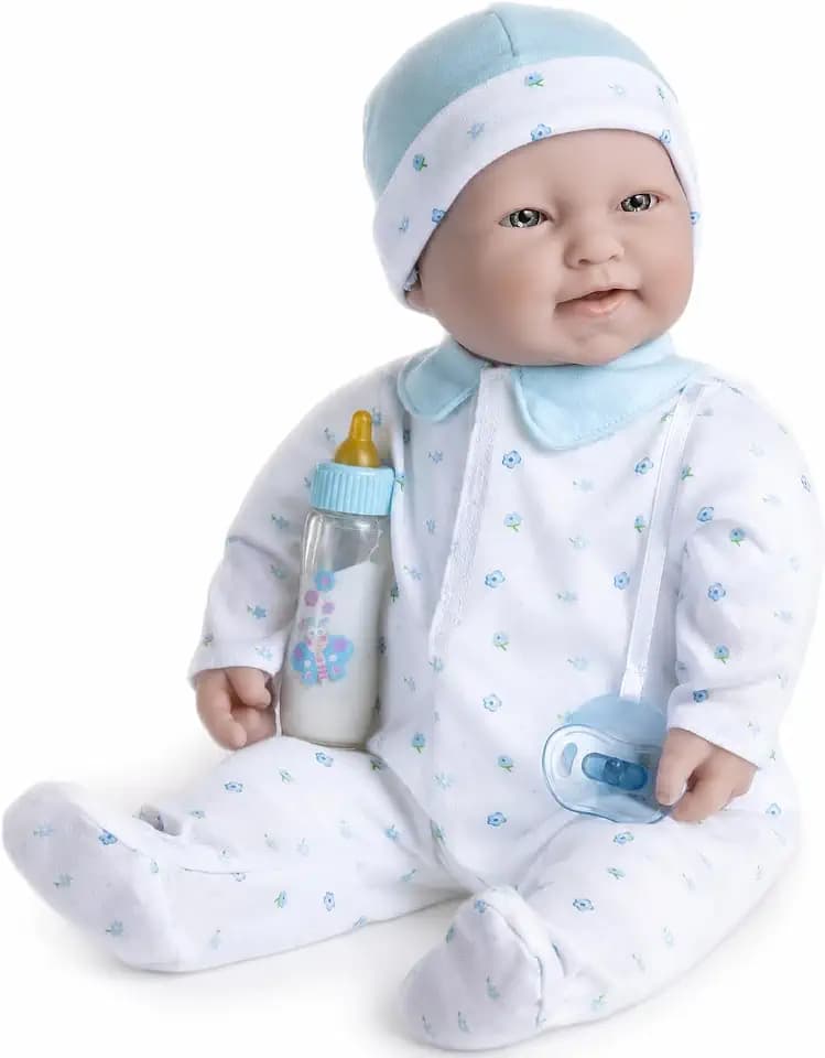 Caucasian 20-inch Large Soft Body Baby Doll | JC Toys - La Baby | Washable |Removable Blue Outfit w/ Hat and Pacifier| For Children 2 Years +