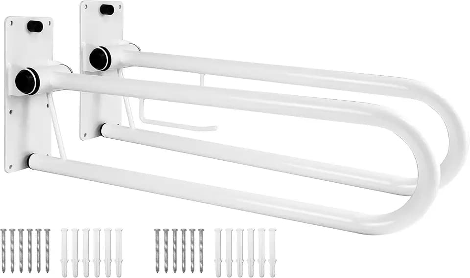 PEPE Mobility Wandstützgriff klappbar 75 cm, Papierhalter, Weiß (2 Stück)