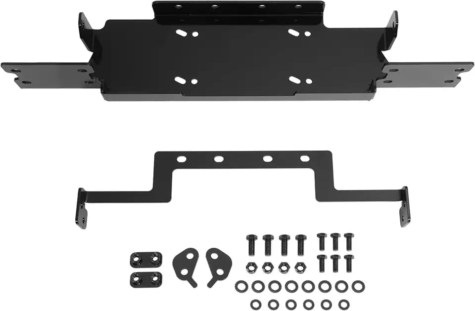 ALMULOO Bumper Winch Mount Plate Compatible with 2018-Up Wrangler JL JLU
