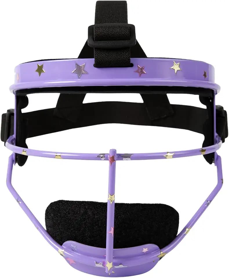 RIP-IT Play Ball Girls' Softball Face Mask, Lightweight, Protective Fielder's Softball Face Shield with Ponytail Strap & Soft Foam Padding