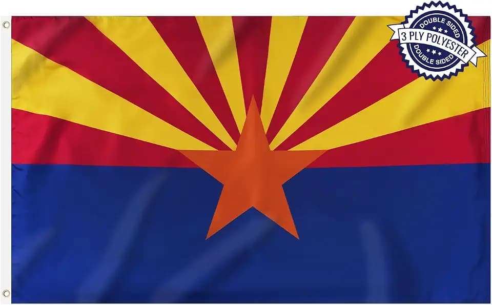 Arizona State Flag 3x5 Feet Outdoor Double Sided 3 Ply Polyester AZ Arizona Flags with 2 Brass Grommets
