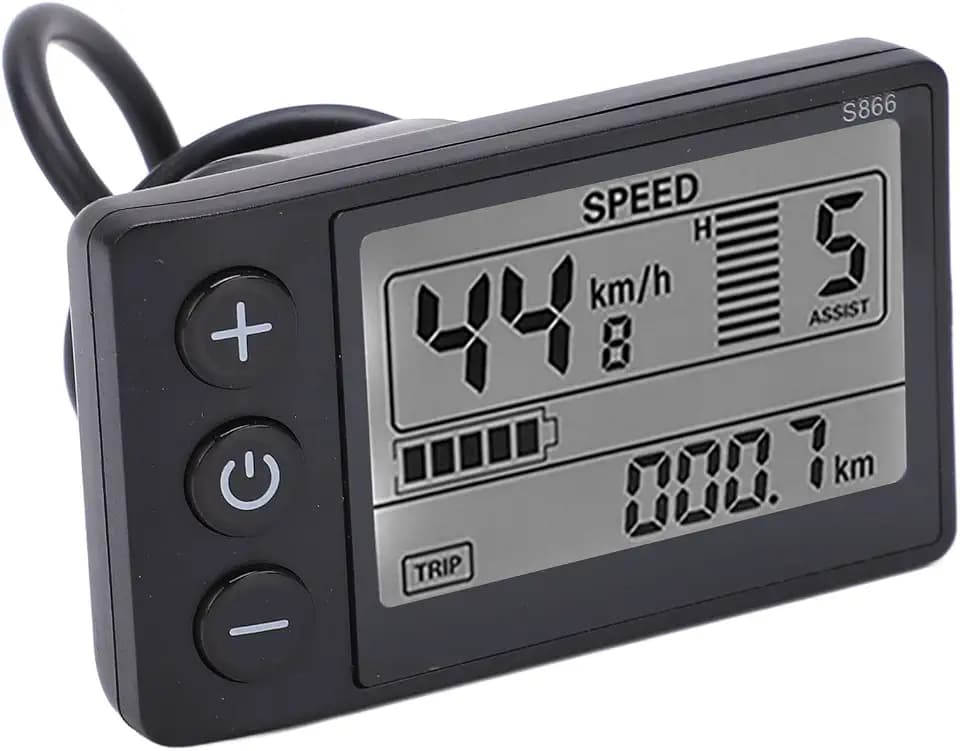 S866 Elektrisches Fahrrad-LCD-Display-Messgerät, 24 V 36 V 48 V Wasserdichtes Fahrrad-Display-Messgerät-Bedienfeld, Drahtloser Fahrrad-Tachometer-Kilometerzähler, GPS-Fahrradcomputer