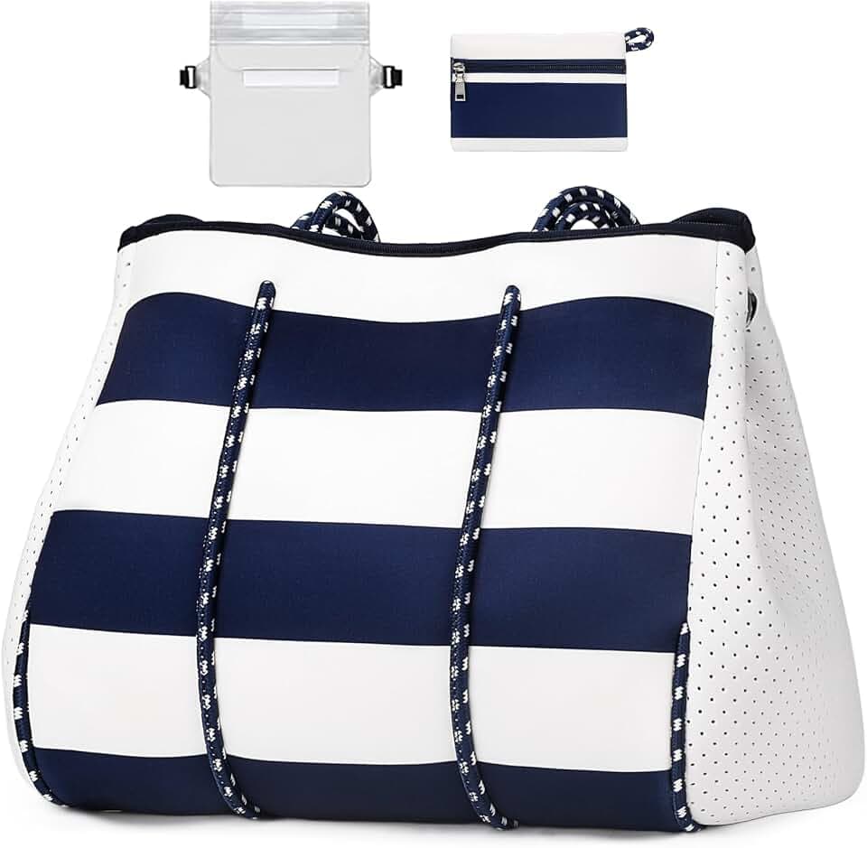 IBFUN Neoprene Tote Beach Bag for Women Teacher Nurse Laptop Work Tote