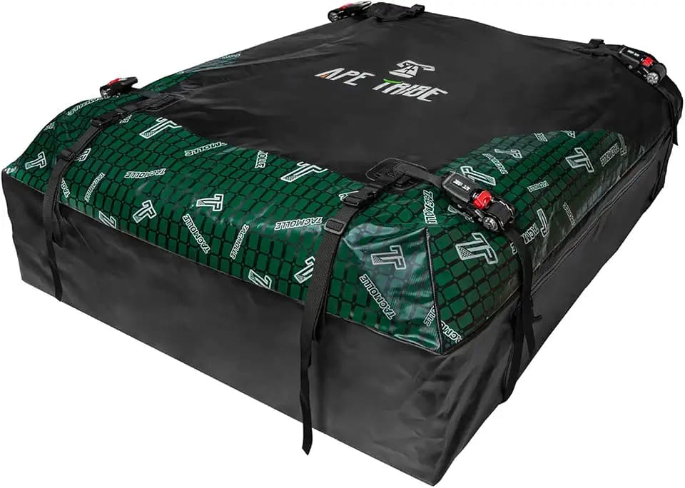 Soft Shell Car Rooftop Cargo Carrier 21 Cubic Feet Waterproof Car Roof Top Bag Roof Rack Luggage Cargo Storage for Universal Vehicles with/Without Rack Include Tie-Down Straps
