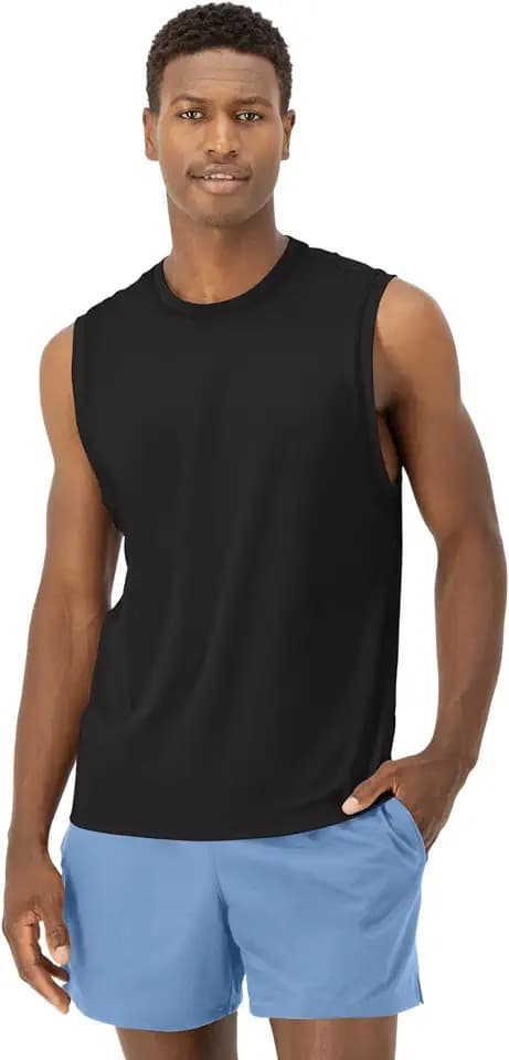 Hanes Men's Moves Tank, Performance Tank for Men, Moisture-Wicking Tank Top, 4-Way Stretch