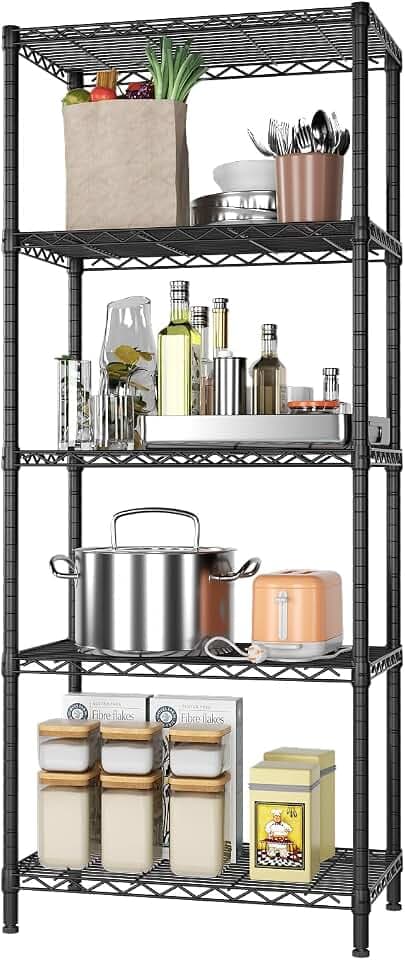 SINGAYE 5 Metal Shelves Wire Shelving Storage Shelf Adjustable Unit Pantry