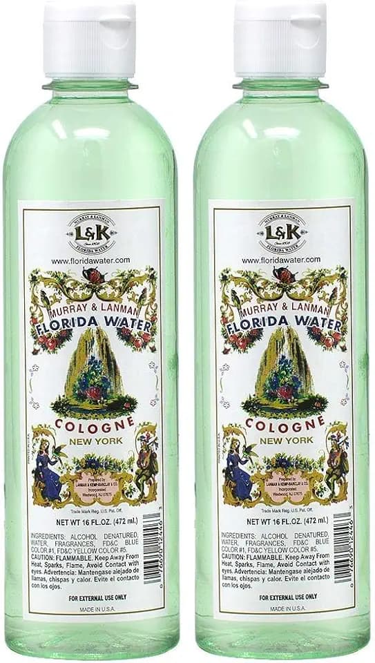 Murray and Lanman Florida Water Cologne – 16oz Original Florida Water – Florida Water Spiritual Cleansing Cologne for Home, Bath, Body – Calming Effect, Fresh Floral Scent – Pack of 2