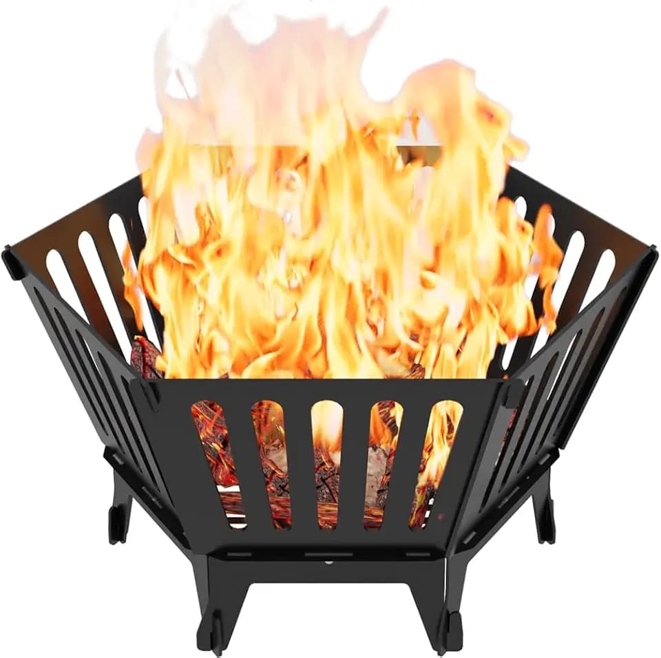 22.5" Portable Outdoor Fire Pit Camping Firepit with Bag, Vertical
