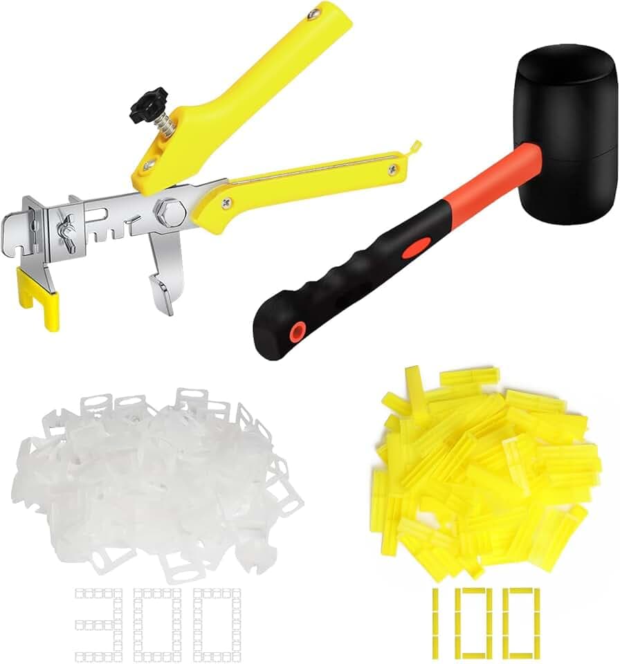 Storystore 1/16 Inch Tile Leveling System, 300 tile Spacers and 100 Wedges