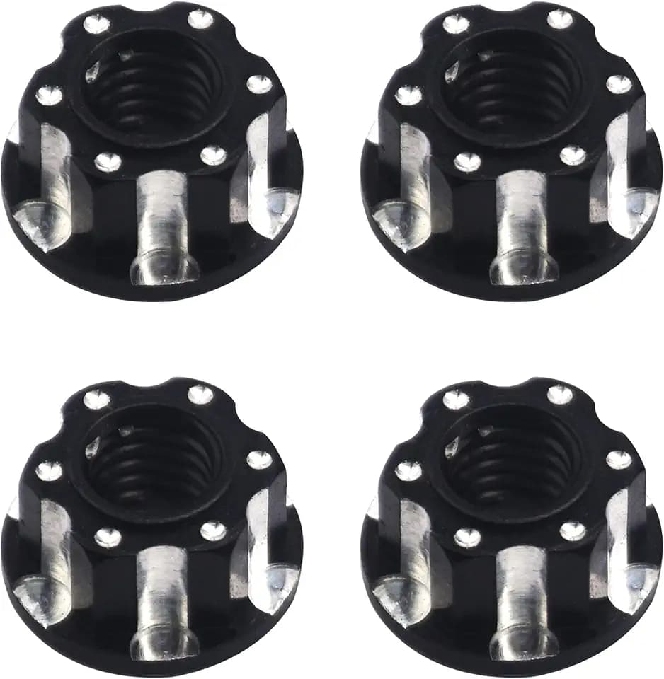 4Pcs Hexagonal Nuts, M4 Aluminum Alloy RC Wheel Hex Nuts Compatible with HSP Sakura D3 D4 1/10 RC Car (Black)