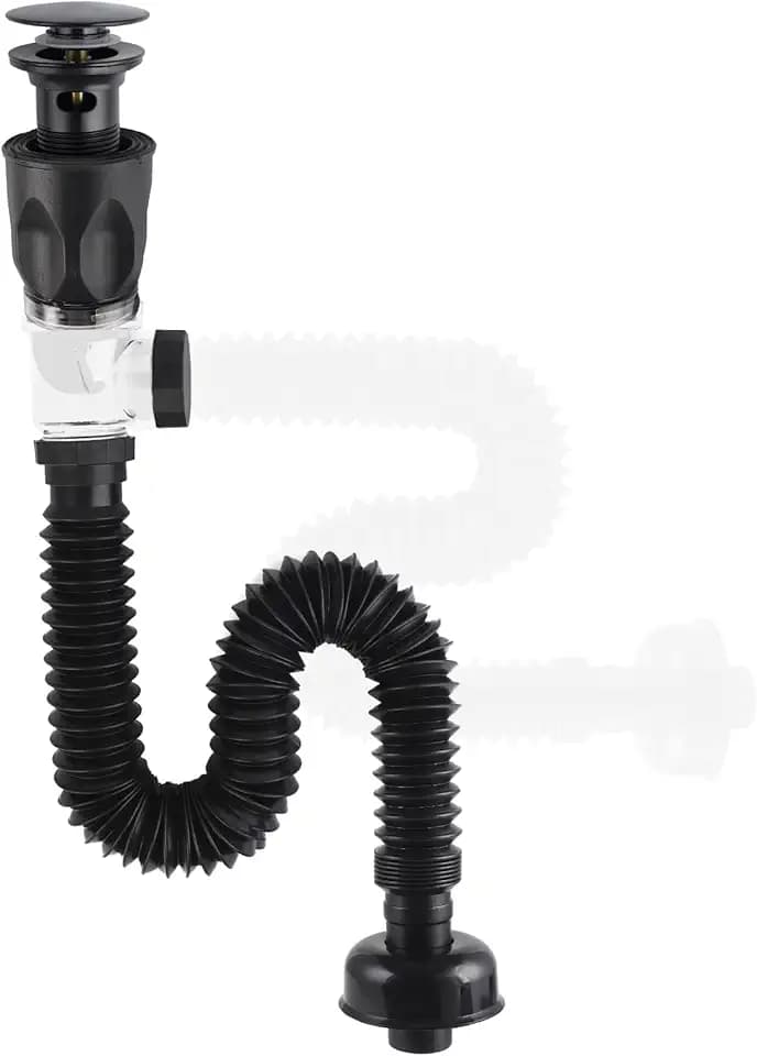 Hibbent Abfluss Waschbecken Set für Badezimmer Küchenspüle, Schwarz
