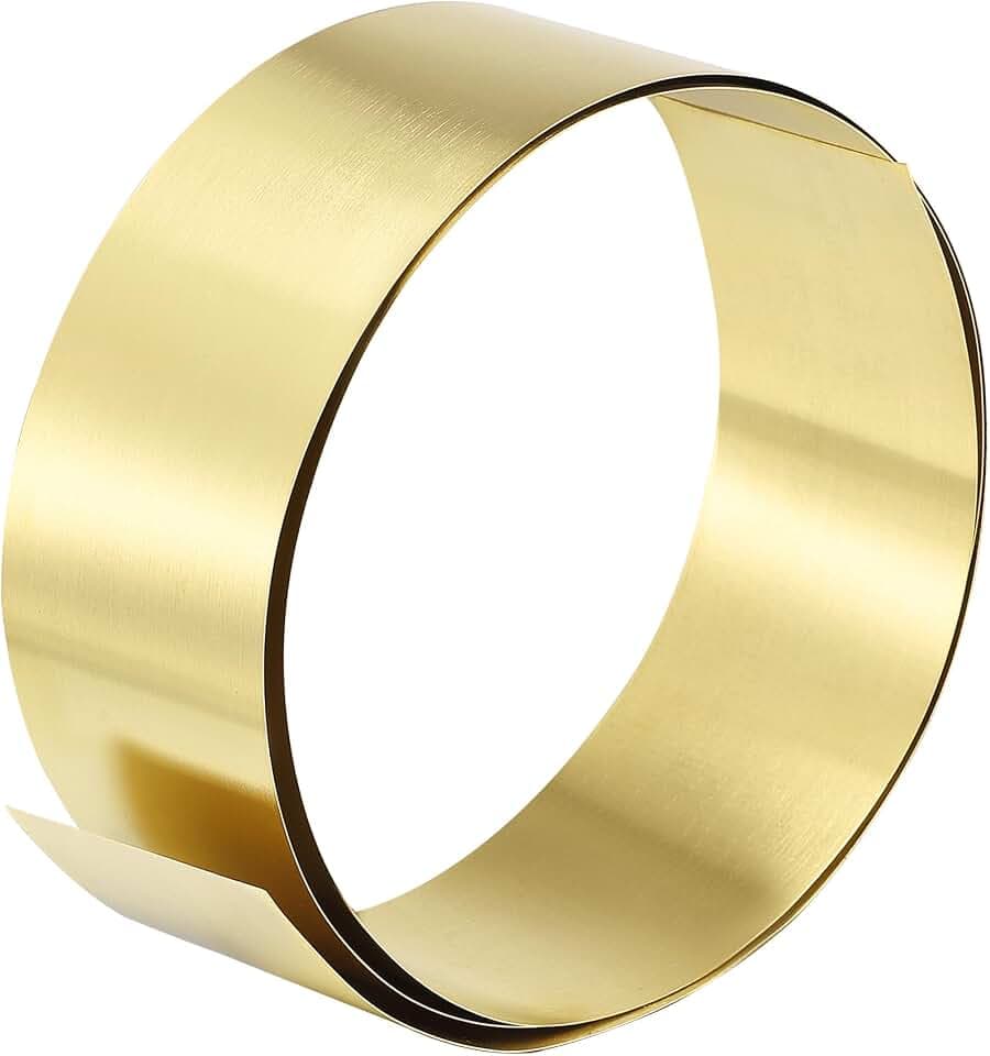 sourcing map Messingblechrolle, Metallfolienplatte, 1000 mm x 50 mm x 0,2 mm