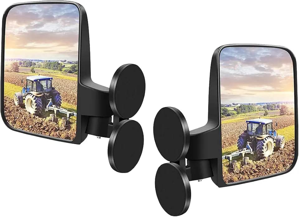 HZEL 2PCS Tractor Mirrors, Strong Magnetic Car Side Mirrors, Automotive Rearview Exterior Mirrors Accessories for Tractors Lift Trucks Small Dozers Golf Cart, Compatible with B BX