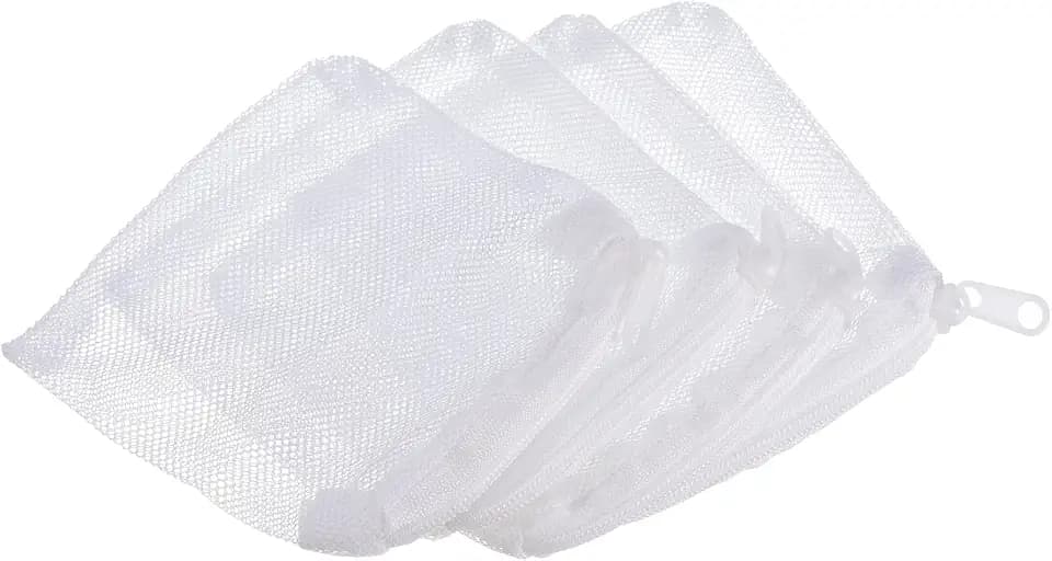 PATIKIL 4 Pack Aquarium Filtermedienbeutel 10x10cm Netzbeutel Weiß