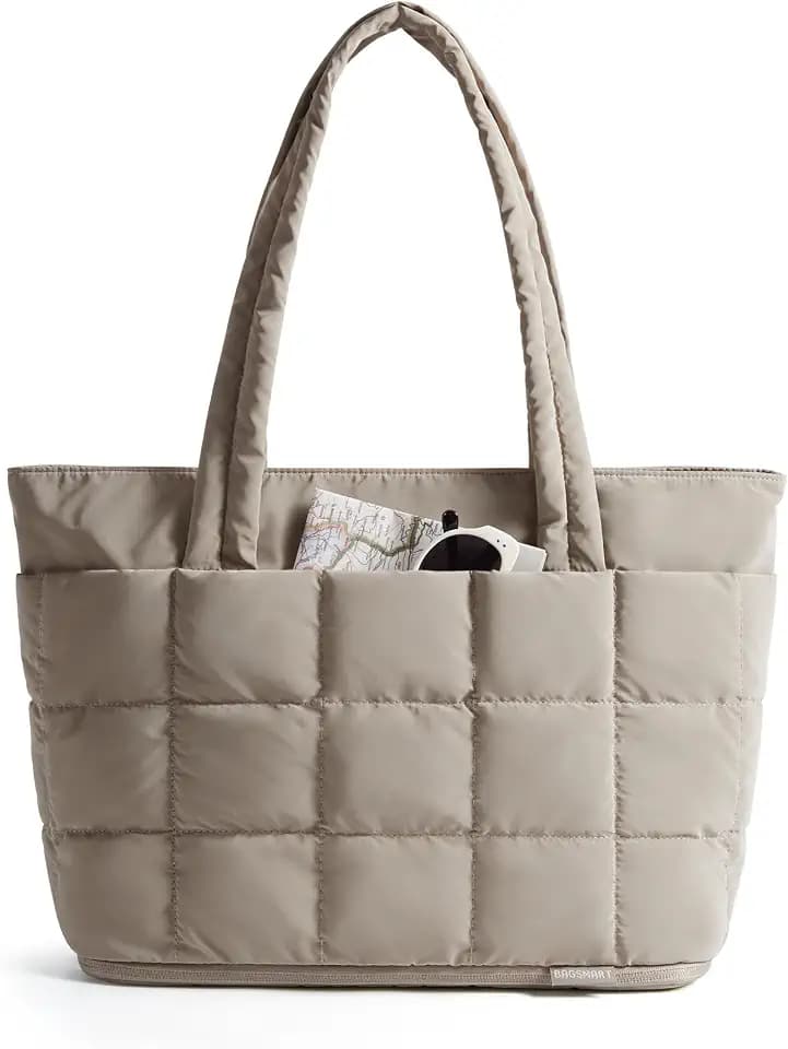 BAGSMART Expandable Tote Bag for Women, Puffer Work Tote Travel Bag