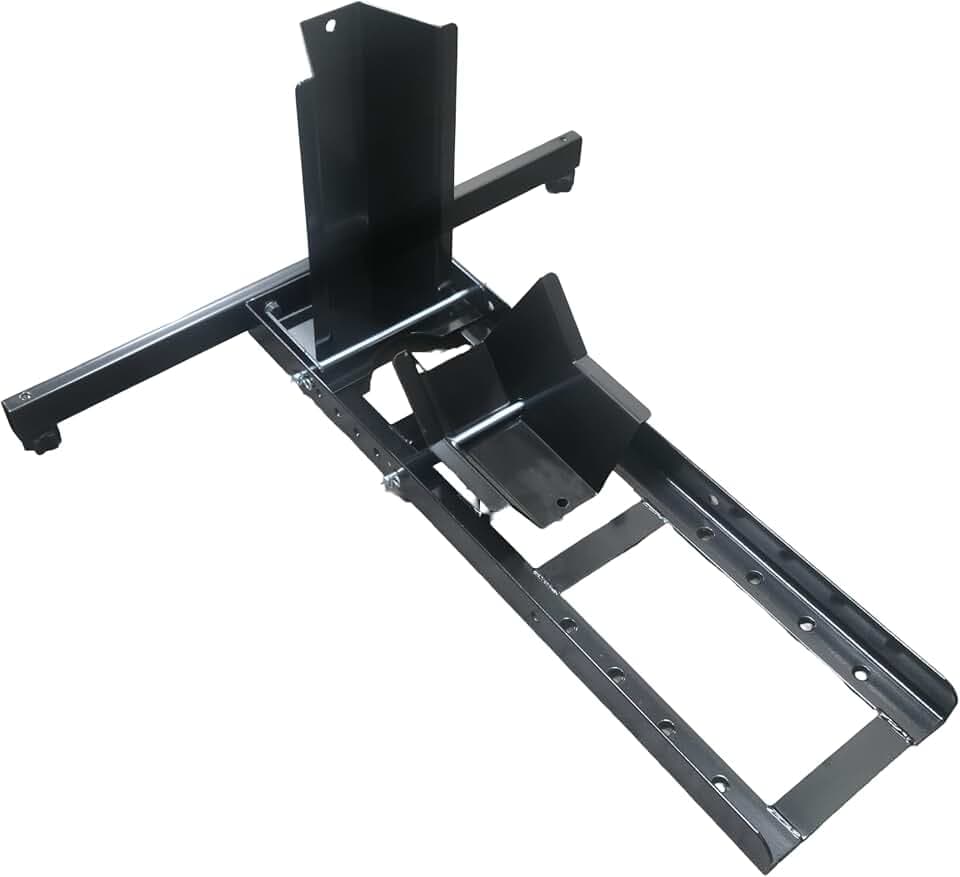 MaxxHaul Motorcycle Wheel Chock Heavy‑Duty Steel Front Tire Stand Fits 15" to 22" Wheels Self Locking Cradle for Trailers Garages and Shops 1800 lb Capacity Black Powder Coat (70271)