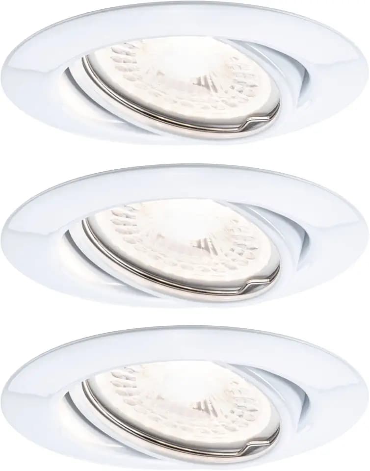 Paulmann Einbauleuchte LED Base rund 5W GU10 Weiß 3er-Set schwenkbar 3-Stufen-Dimmbar