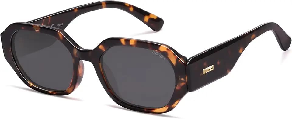 SOJOS Retro Polarized Sunglasses Rectangle For Women Men SJ2232