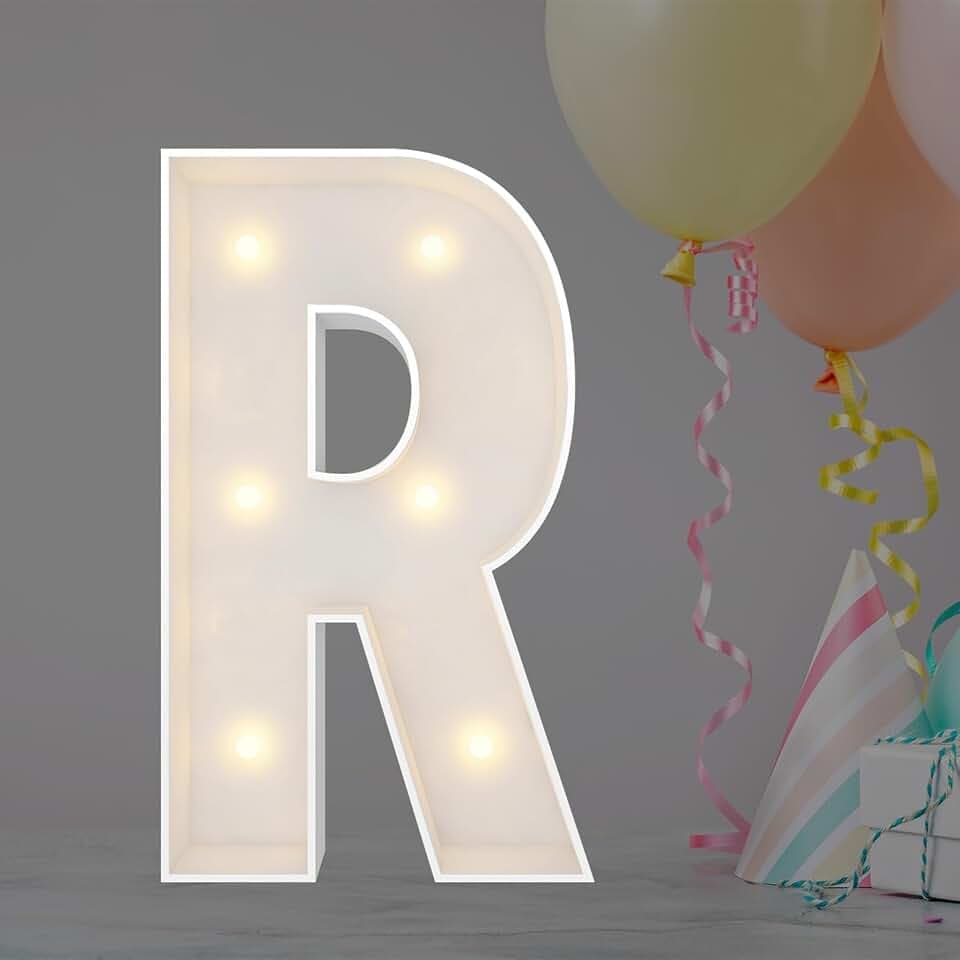 2FT Marquee Letters, Large Light Up Letter R for Birthday Party Decor